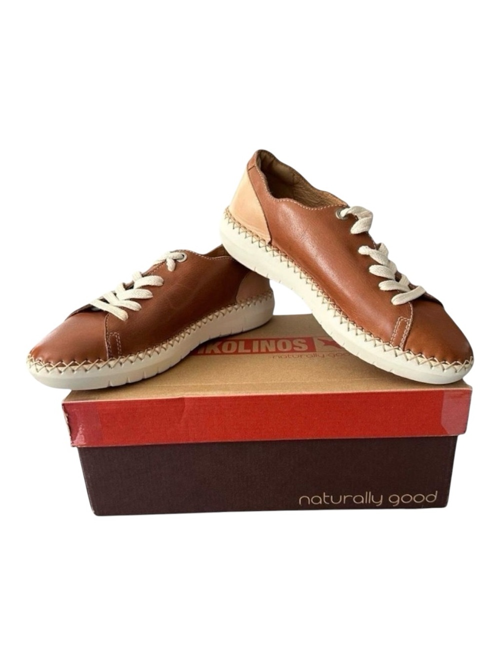 PIKOLINOS Mesina Brandy Leather Espadrille Stitch Sneakers Shoes 37 US 6.5 - 7
